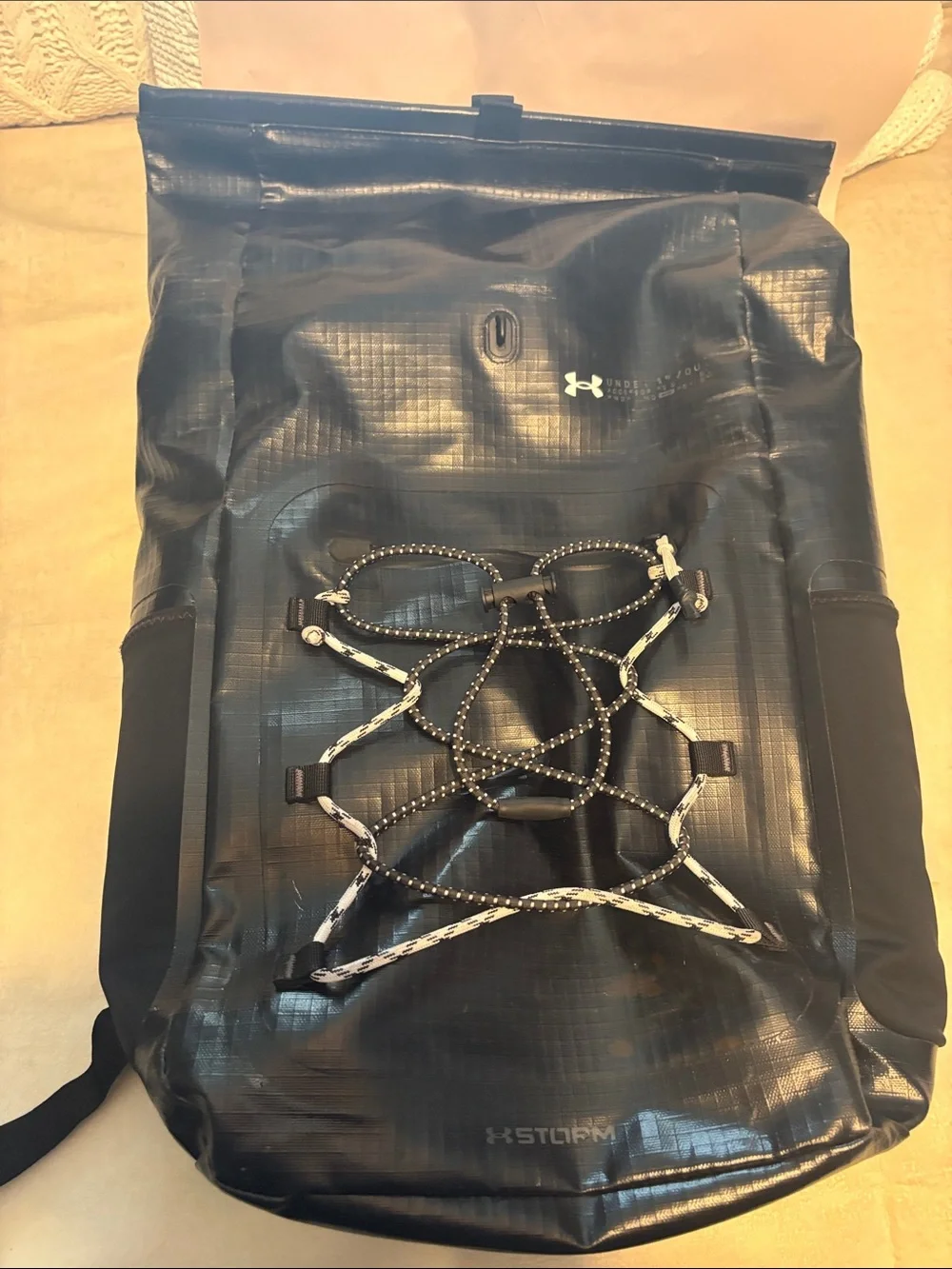 Under Armour Black Roll-Top Storm Backpack with External Bungee